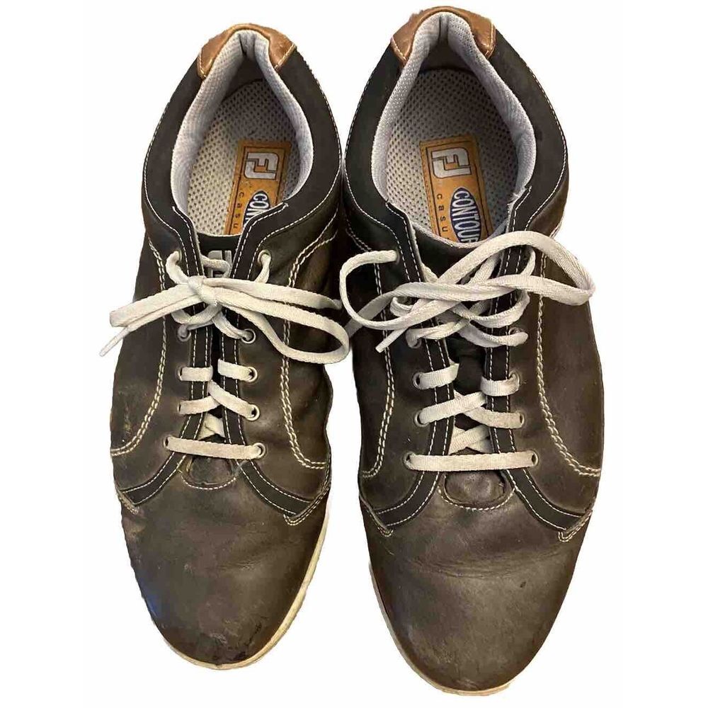 Footjoy Contour Casual Brown‎ Leather Spikeless Golf Shoes Men 11 W
